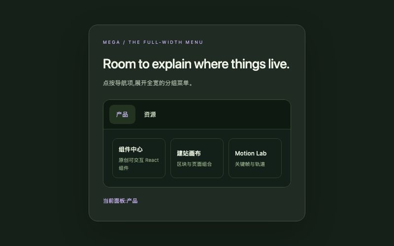 Mega / 巨幕菜单组件预览