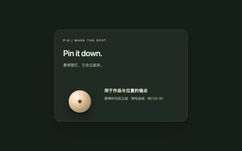 Pin / 立体图钉组件预览