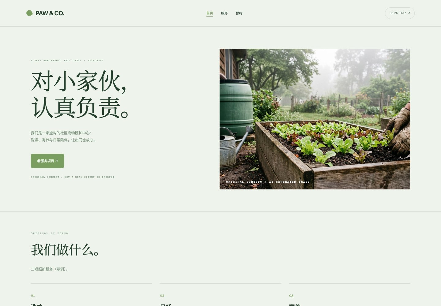 Paw & Co.模板首页实际预览